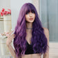 MARIA【WA-XY9064】26inches Purple Split color Synthetic Machine-Made Wig Natural Body Wave Machine Made Heat Resistant Fiber Hair for Woman