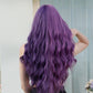 MARIA【WA-XY9064】26inches Purple Split color Synthetic Machine-Made Wig Natural Body Wave Machine Made Heat Resistant Fiber Hair for Woman