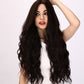 LILY【WA-SM5036】32inches Dark Brown Wigs for Women  Body Wave Synthetic Wigs with Middle Part  Heat Resistant Hair Wigs for Daily Party Use