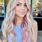 PAMELA【WA-LAIc8107-1】26inches Ombre Blonde & Pink Highlight Wig  Natural Body Wave Synthetic Heat-resistance Daily or Party