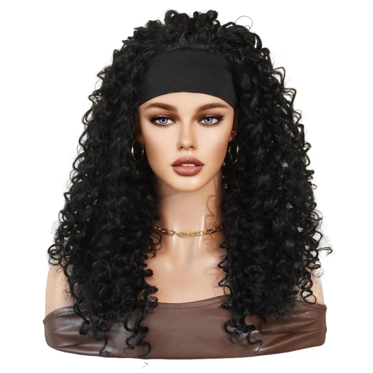 LILITH【WA-XY9065】22inches Women's Curly Wig with headbands  Synthetic Full Hair Wig Afro for Women Daily Party