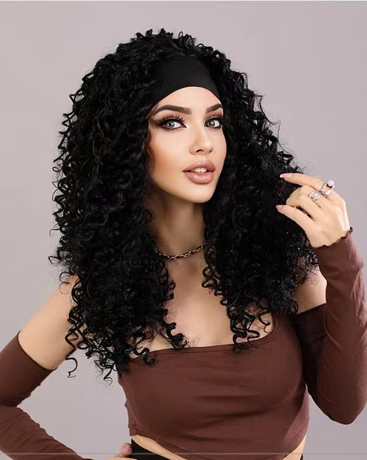 LILITH【WA-XY9065】22inches Women's Curly Wig with headbands  Synthetic Full Hair Wig Afro for Women Daily Party