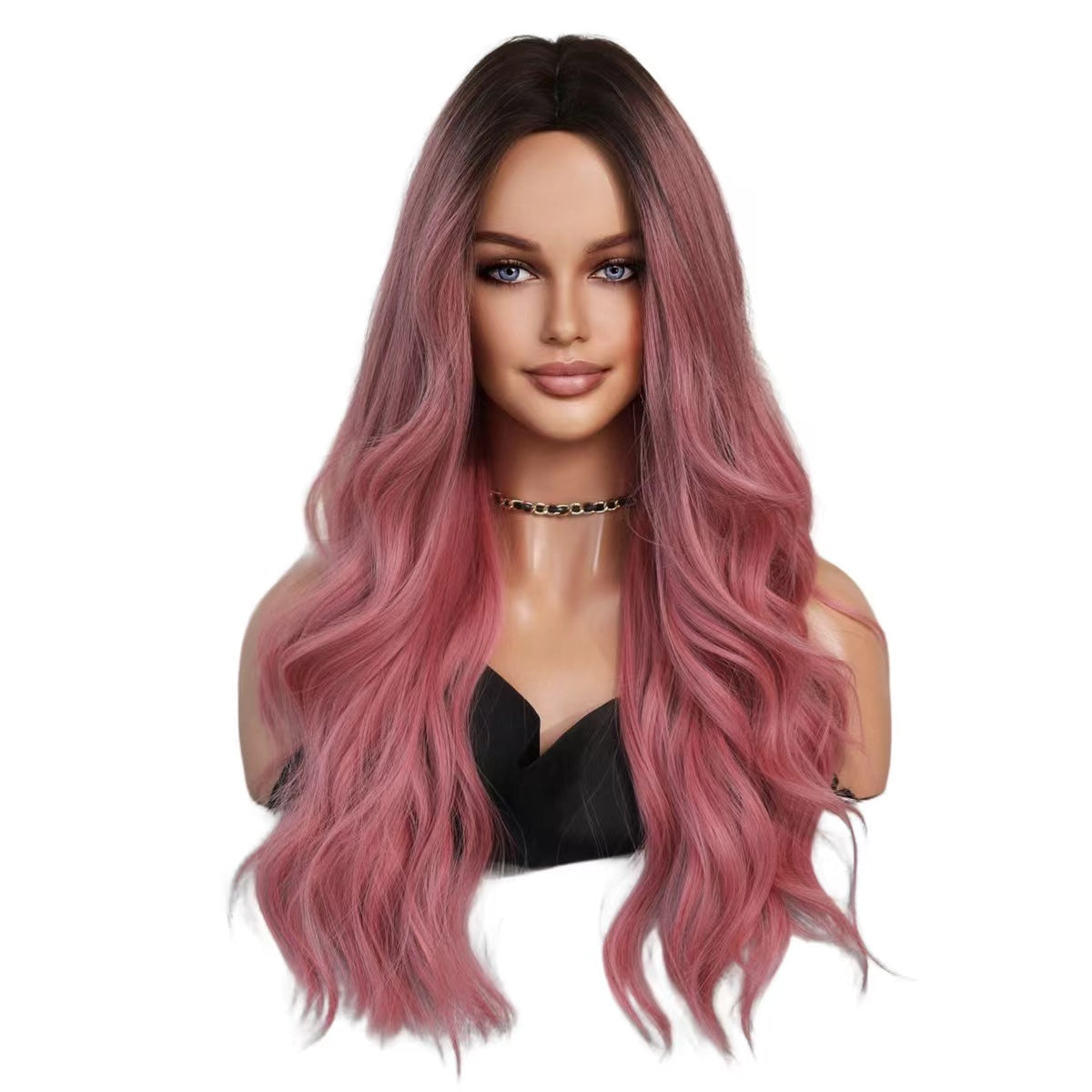 MAYLIN90【WA-XY9059】 26" Long Wavy Lace Wigs for Women, Pink,Long Loose Body Wave Wig Synthetic  for Daily Use or Party