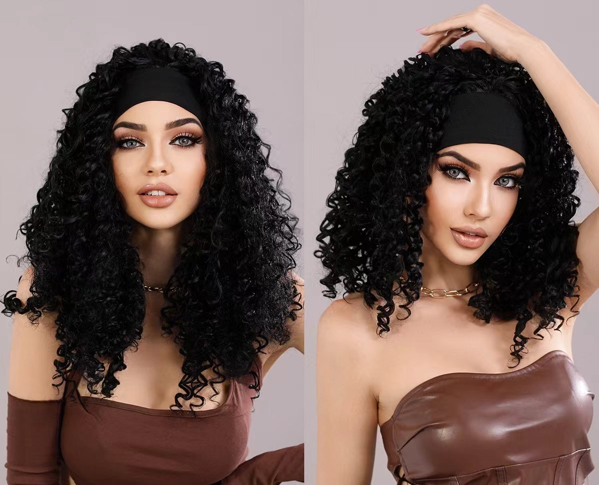 LILITH【WA-XY9065】22inches Women's Curly Wig with headbands  Synthetic Full Hair Wig Afro for Women Daily Party