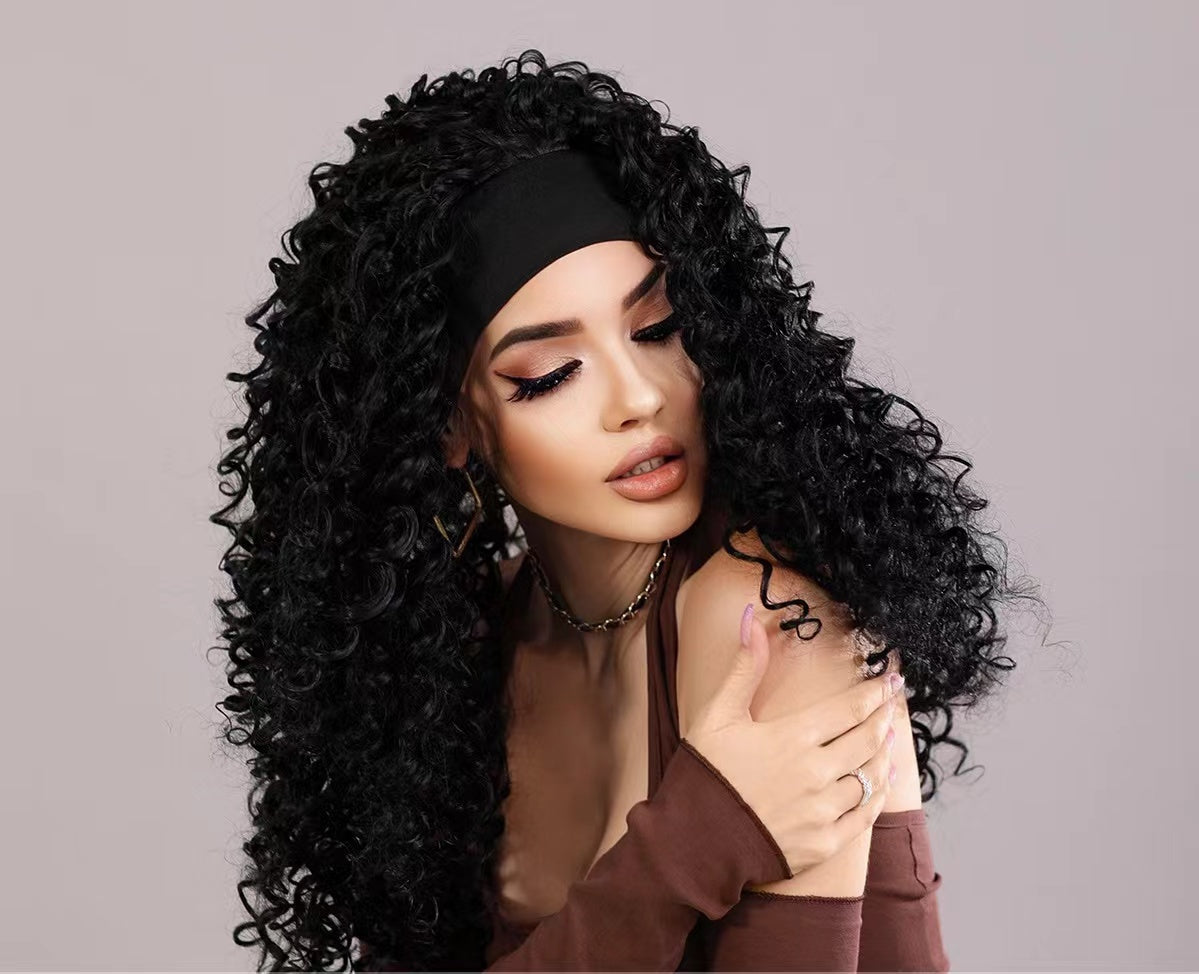 LILITH【WA-XY9065】22inches Women's Curly Wig with headbands  Synthetic Full Hair Wig Afro for Women Daily Party