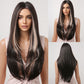 CALLIE【WA-LALC2030-2】 Dark Blonde Brown Highlight Straight Wig 26 inch Synthetic Trending for Women Daily or Party