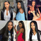 RACHEL【WA-NF004】 4x4 Lace Front Wigs Human Hair Straight with Baby Hair 150% Density Natural Black 20 inches