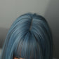 SYLVIA【WA-XY0339】24inches Mermaid Blue Synthetic Machine-Made Wig Natural Straight Synthetic  Machine Made Heat Resistant Fiber Hair for Woman