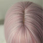 TARA【 WA-XY0345】24inches Long Straight Synthetic Hair Wigs Light Purple and Pink Heat Resistant Fiber Hair Full Machine Wig with Bangs For Fashion Women(24 Inches)