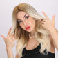 KATIE【WA-SM279-4】 22" Long Wavy Lace Wigs for Women,Ash Blonde With Highlights Wig,Long Loose Body Wave Wig Synthetic Wig Full Wig for Daily Use