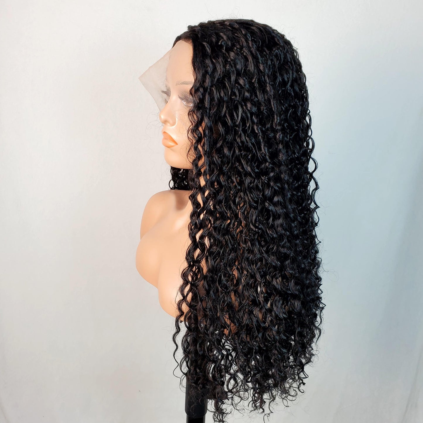 MELISSA【WA-WATER010】30 inches Water Wave Lace Frontal Wig Natural Black Synthetic Wig