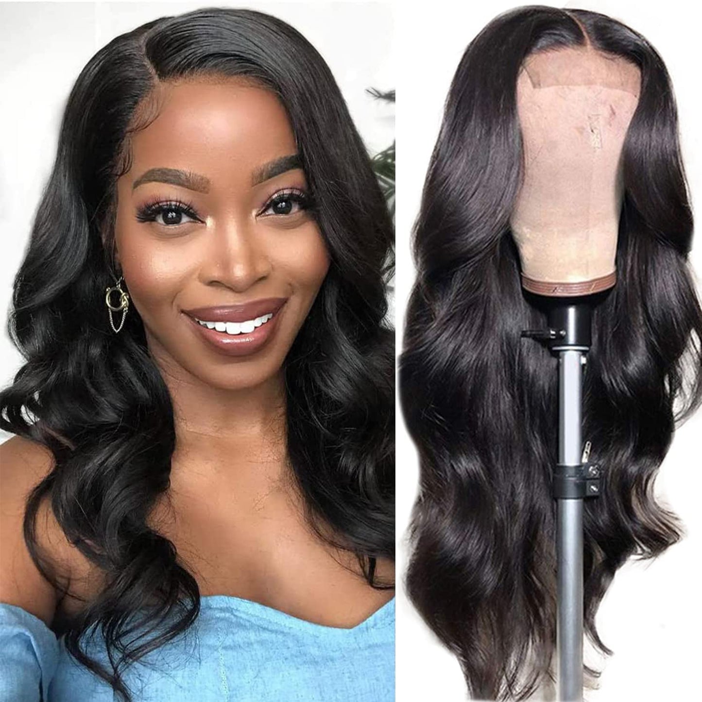 LISA【WA-NF007】18 inches Human Hair  Body Wave Human Hair Wigs for Black Women 150% Density 13x4 Frontal Wigs